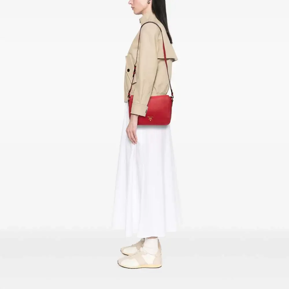 Prada Flap Messenger Bag Vitello Phenix #245986P91B - Picture 7 of 8